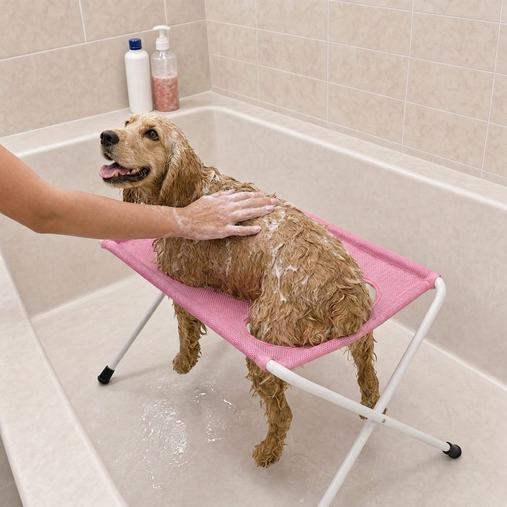 🐾 Foldable Grooming Station for Small Dogs and Cats